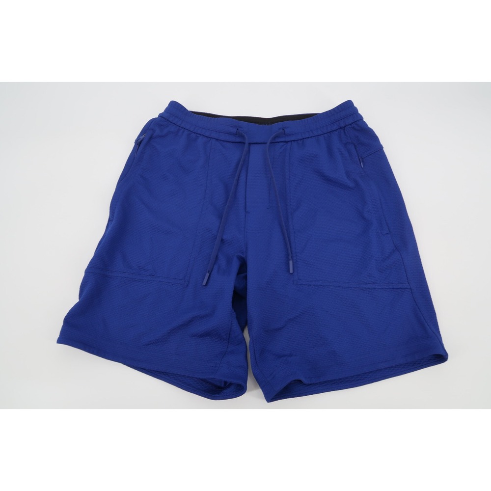Lululemon Lab LTT Shorts Mens Small Blue Waffle Knit Performance 8" Inseam